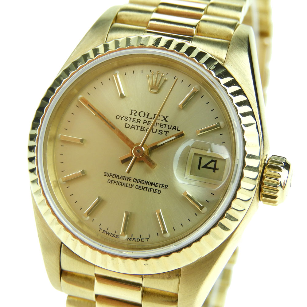 rolex oyster perpetual datejust 18k gold