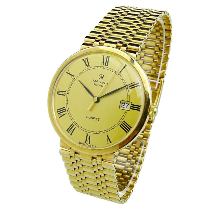 Marvin Revue Gents 9ct Gold Quartz