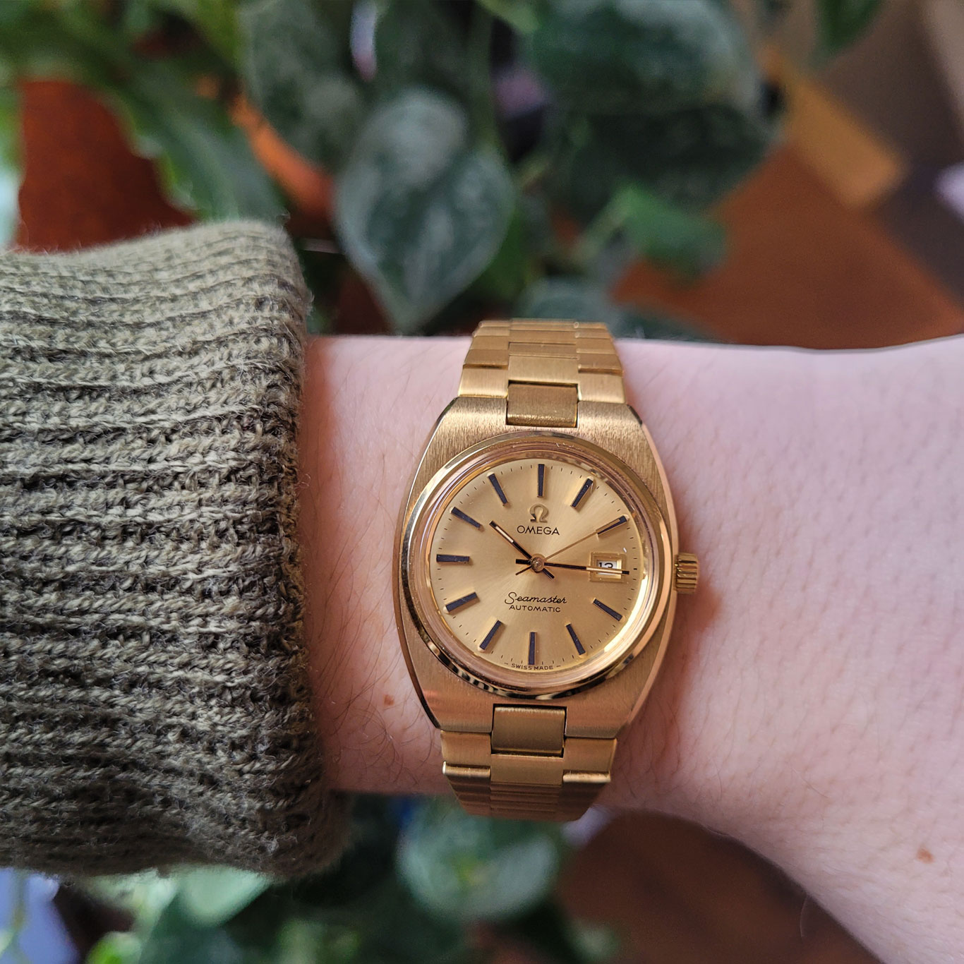 オメガ レディース シーマスター 566.0087 OMEGA cal.684 1977 OMEGA Seamaster Automatic Ref.566.0087 Cal.684 Gold