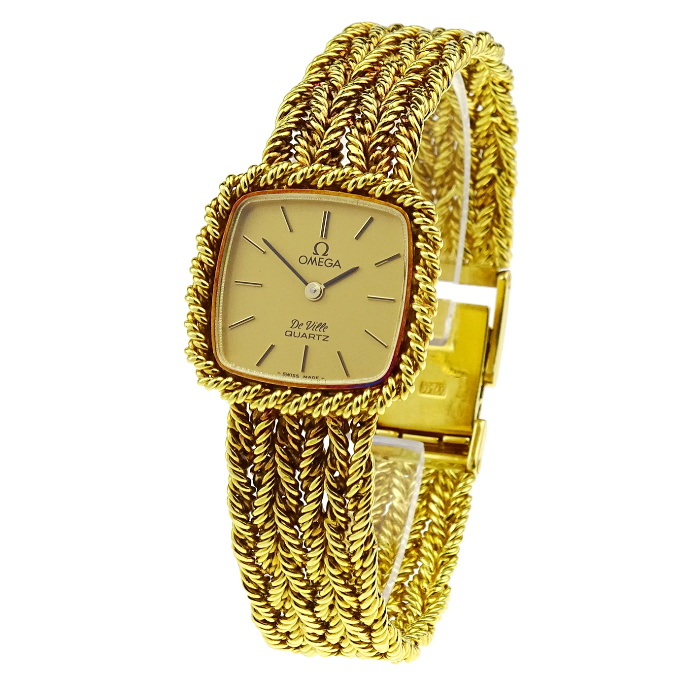 Omega deville 18ct gold ladies watch hot sale