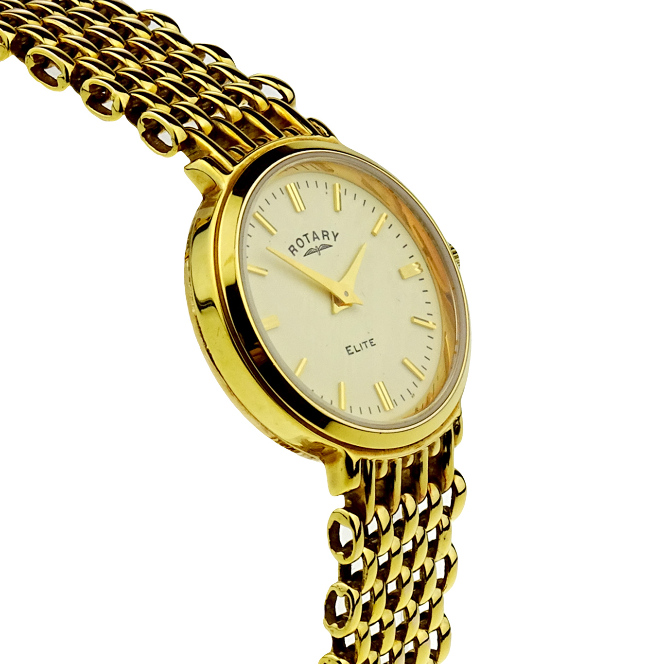 Rotary elite 2025 ladies gold watch